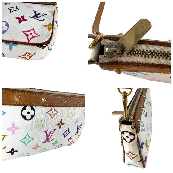 Louis Vuitton Vintage Monogram Multicolor Studded Pochette Crossbody Bag - Picture 8 of 8